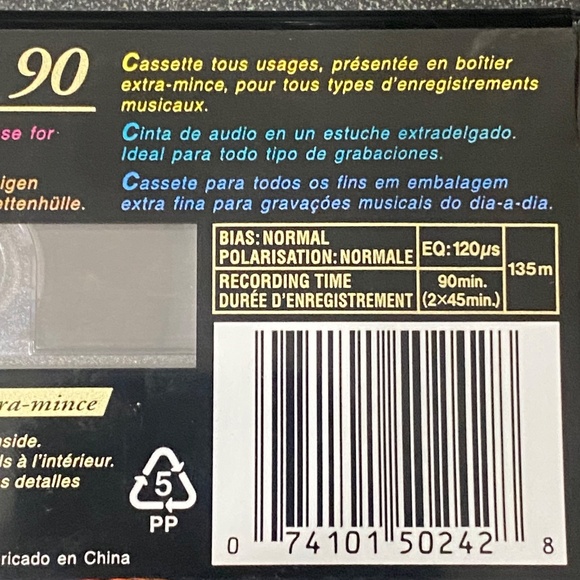 Fuji 90 minute blank audio cassette tape. New. Sealed. - Picture 11 of 16